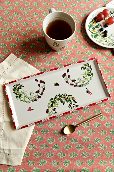 Viola Ruffle Terracotta Cotton Table Cover
