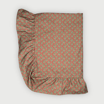Viola Ruffle Terracotta Cotton Table Cover