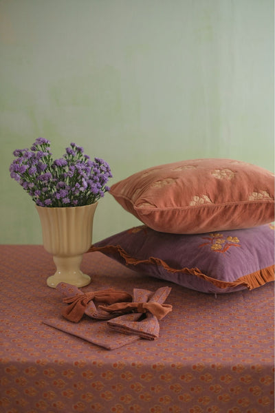 Viola Ruffle Lavender Cotton Table Cover