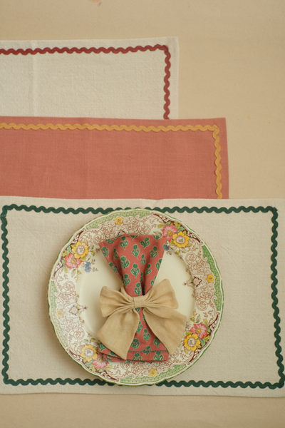 Clara Dusty Rose Cotton Table Mats-Set of 2