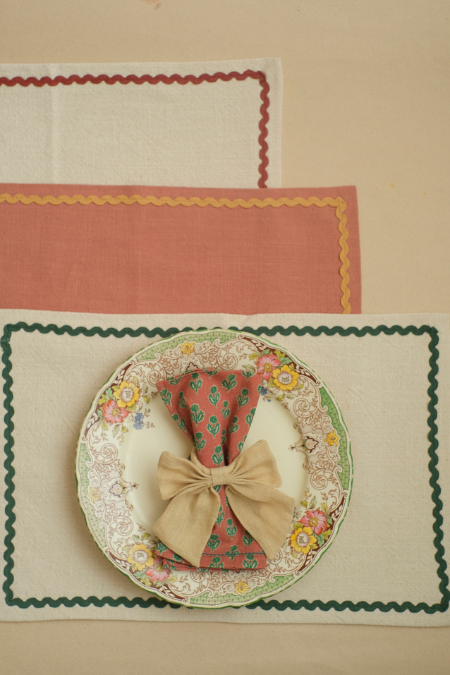 Clara Dusty Rose Cotton Table Mats-Set of 2