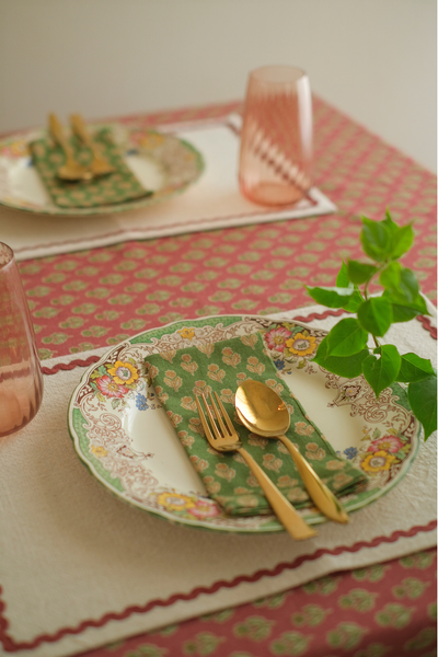 Clara Carmine Cotton Table Mats-Set of 2