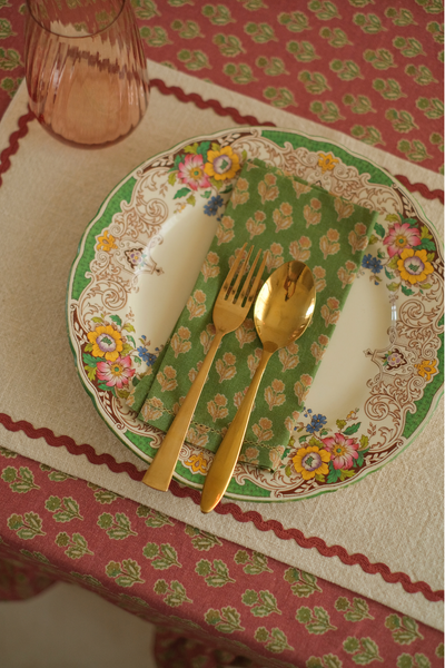 Viola Forest Green Cotton Table Napkins-Set of 6