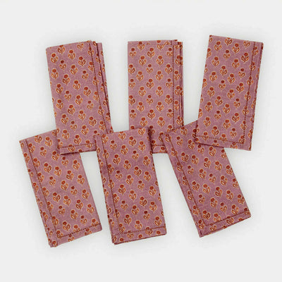 Viola Lavender Cotton Table Napkins-Set of 6