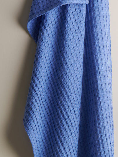 Pebble Cotton Waffle Bath Towel Cobalt