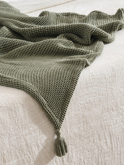 Sea Sponge Cotton Waffle Throw