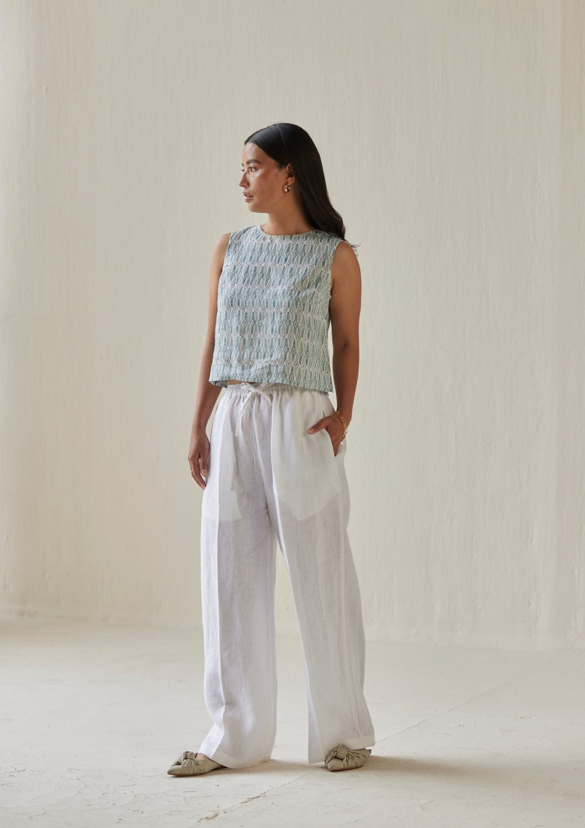 Oasis Linen White Pants