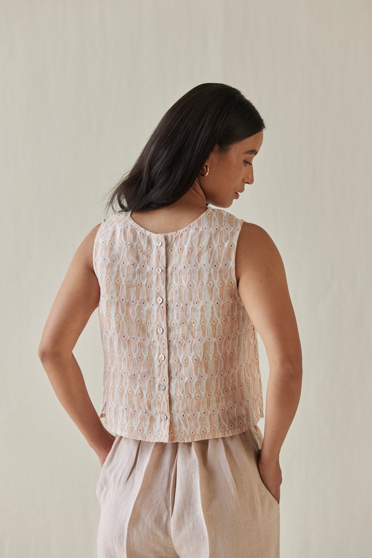 Sakura Mosaic Blush Boatneck Top