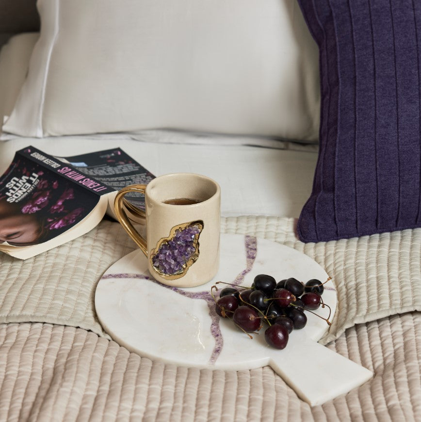 LORRENZO - MARBLE IVORY AMETHYST PLATTER