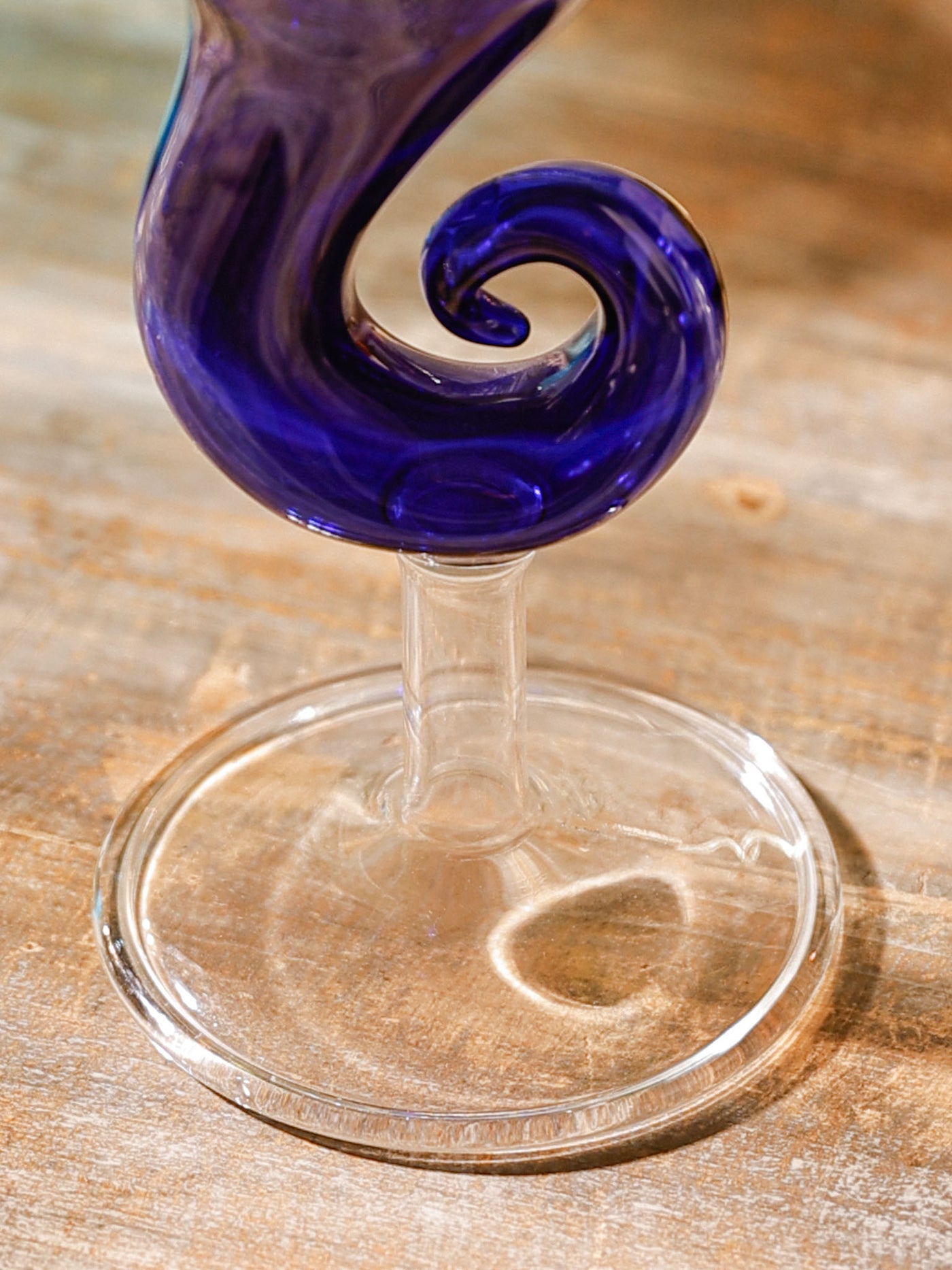 Sea-Horse-Splash Designer Blue Glass _ 275ml