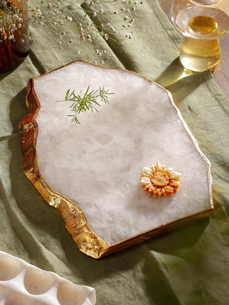 Semi Precious Platter - White Quartz