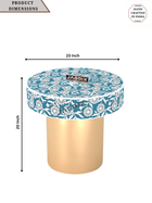 Inlay Round Side Table- Sunflower