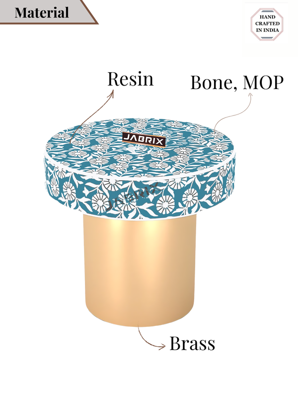 Inlay Round Side Table- Sunflower