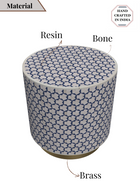 Inlay Drum Side Table with Base - Targua
