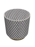 Inlay Drum Side Table with Base - Targua