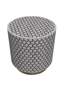 Inlay Drum Side Table with Base - Targua