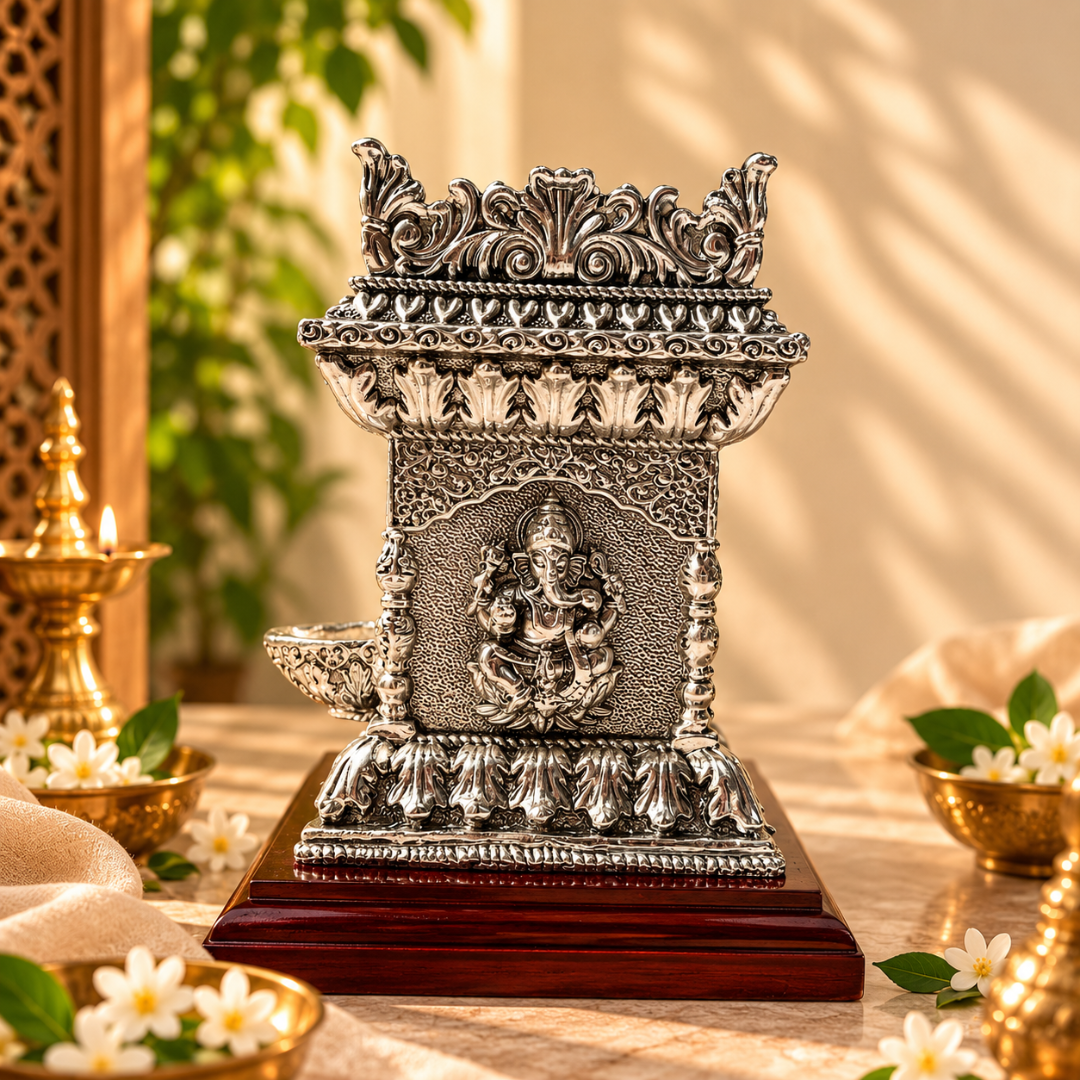 Silver Plated Tulsi Pot for Pooja & Home Décor | Artecasa