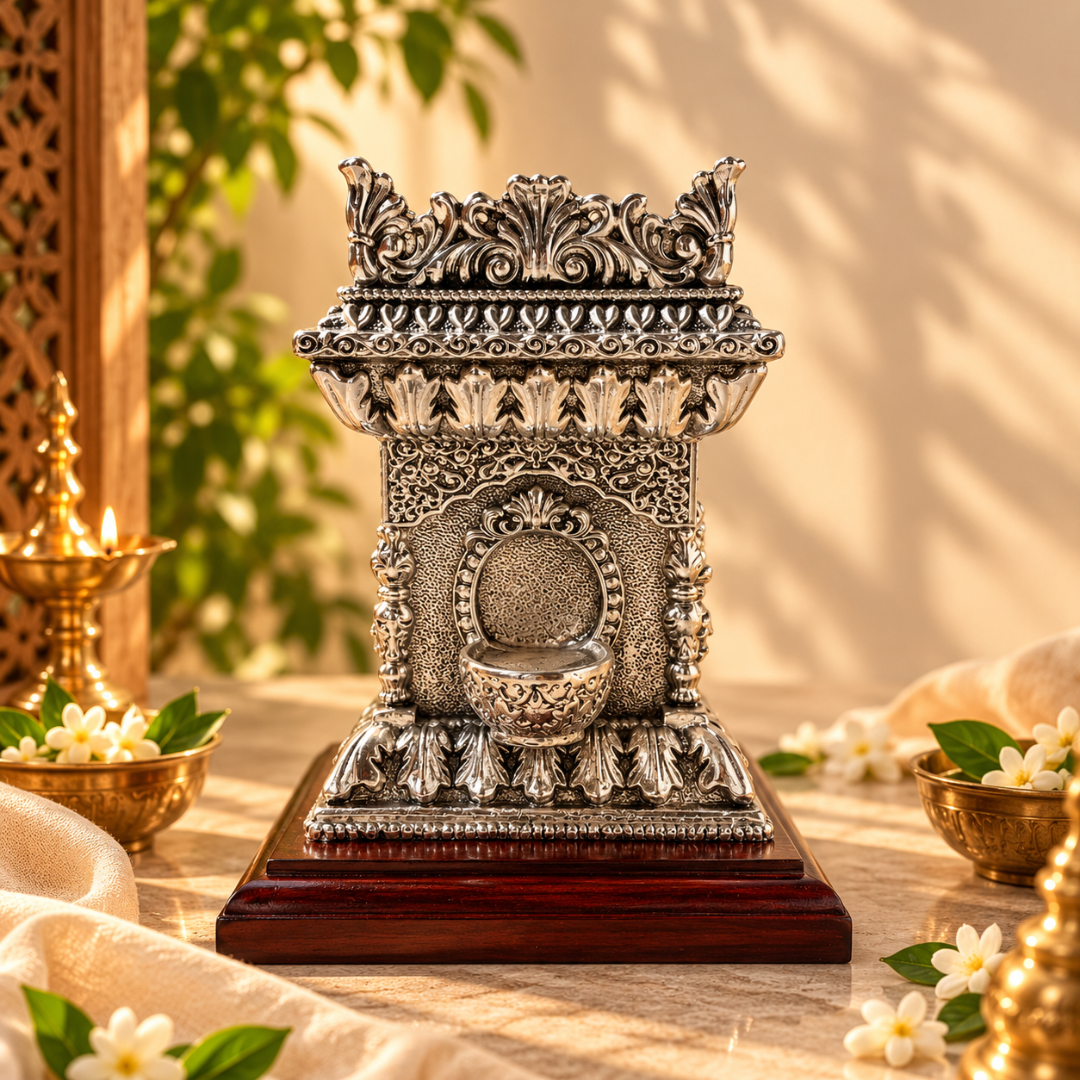 Silver Plated Tulsi Pot for Pooja & Home Décor | Artecasa