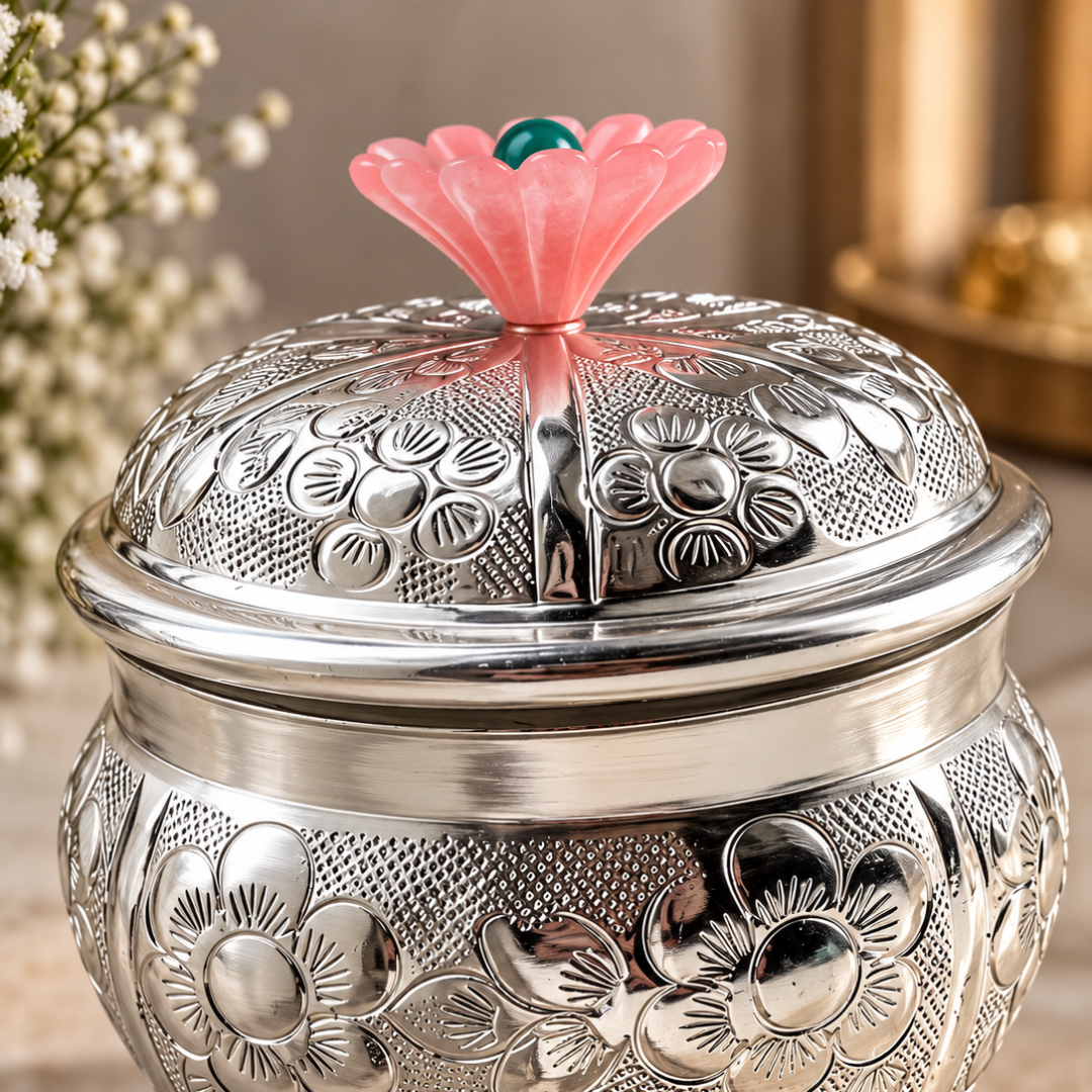 Silver Plated Floral Trinket Box | Jewellery & Keepsake Box | Artecasa