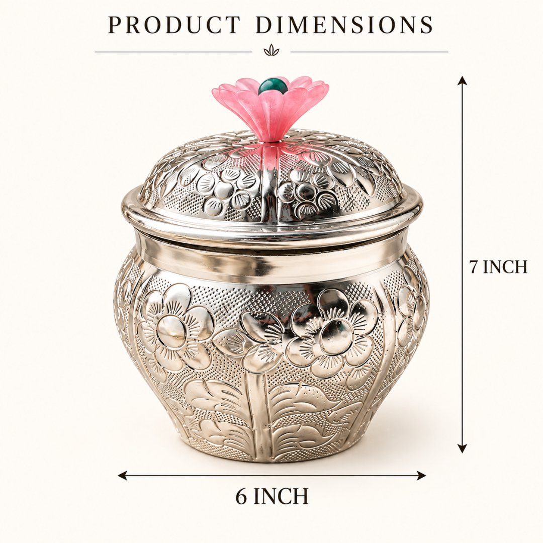 Silver Plated Floral Trinket Box | Jewellery & Keepsake Box | Artecasa