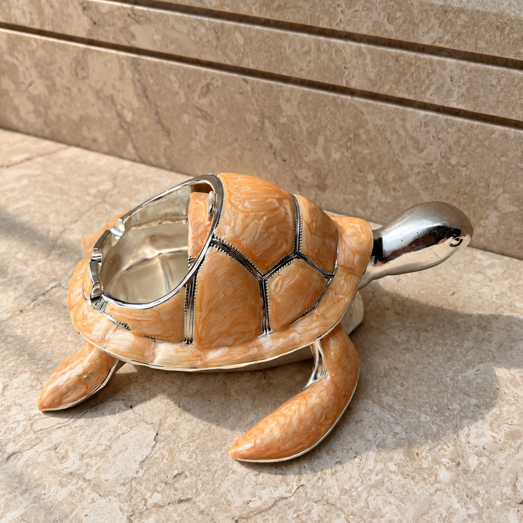 Silver Plated Turtle Ash Tray | Decorative Tabletop Décor
