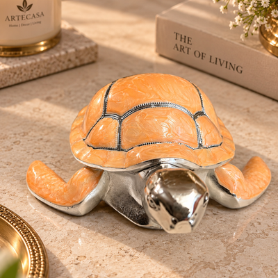 Silver Plated Turtle Ash Tray | Decorative Tabletop Décor