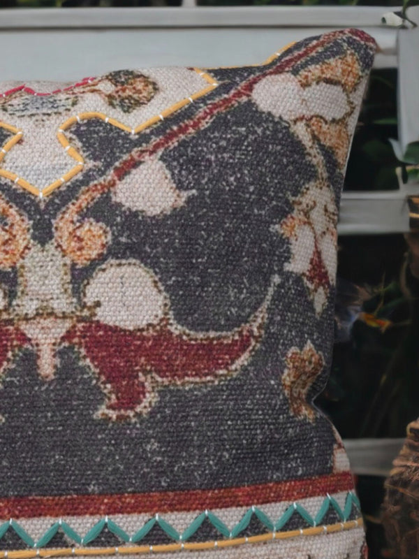 Cotton Cushion Cover - Smed Embroidered
