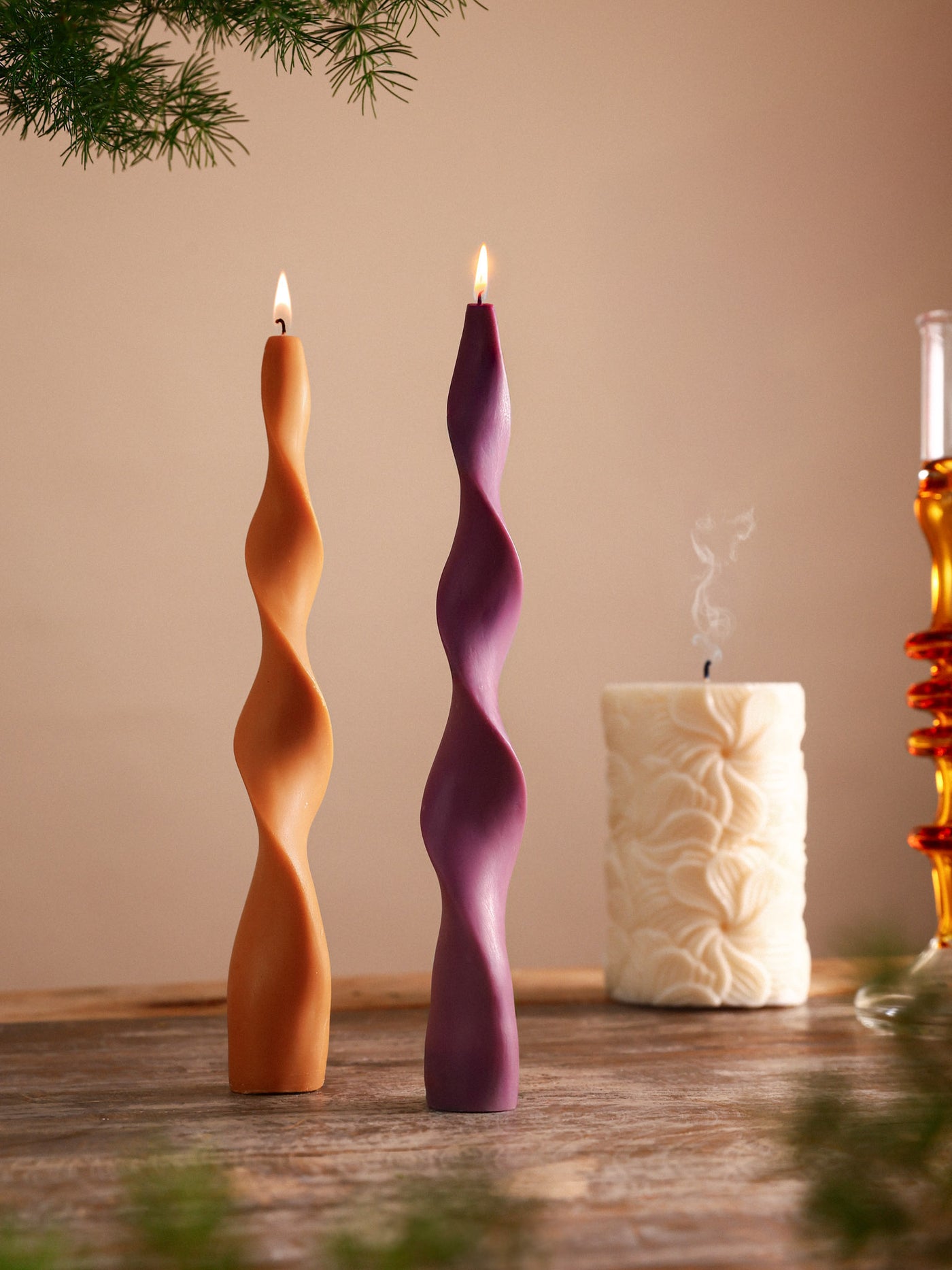 Spiral Taper Candles Set of 2