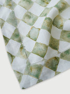Linen Table Cover - Checker Green