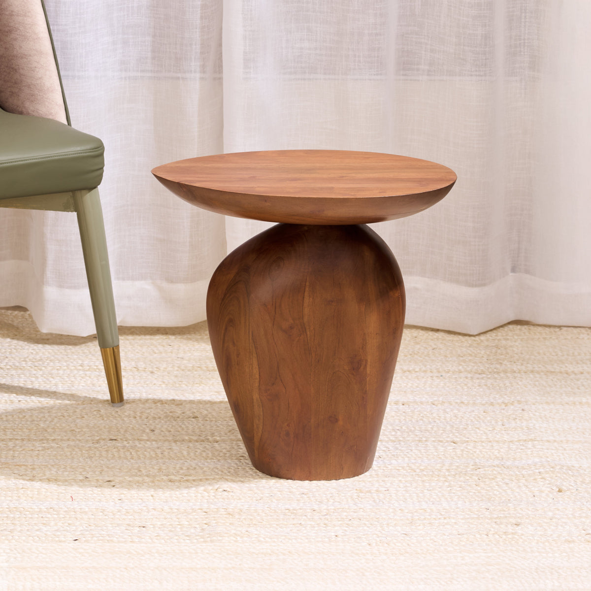Curvy Wooden Side Table