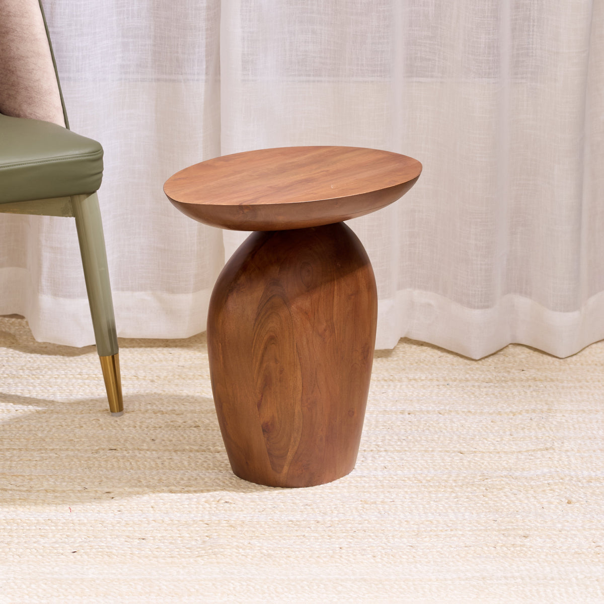 Curvy Wooden Side Table