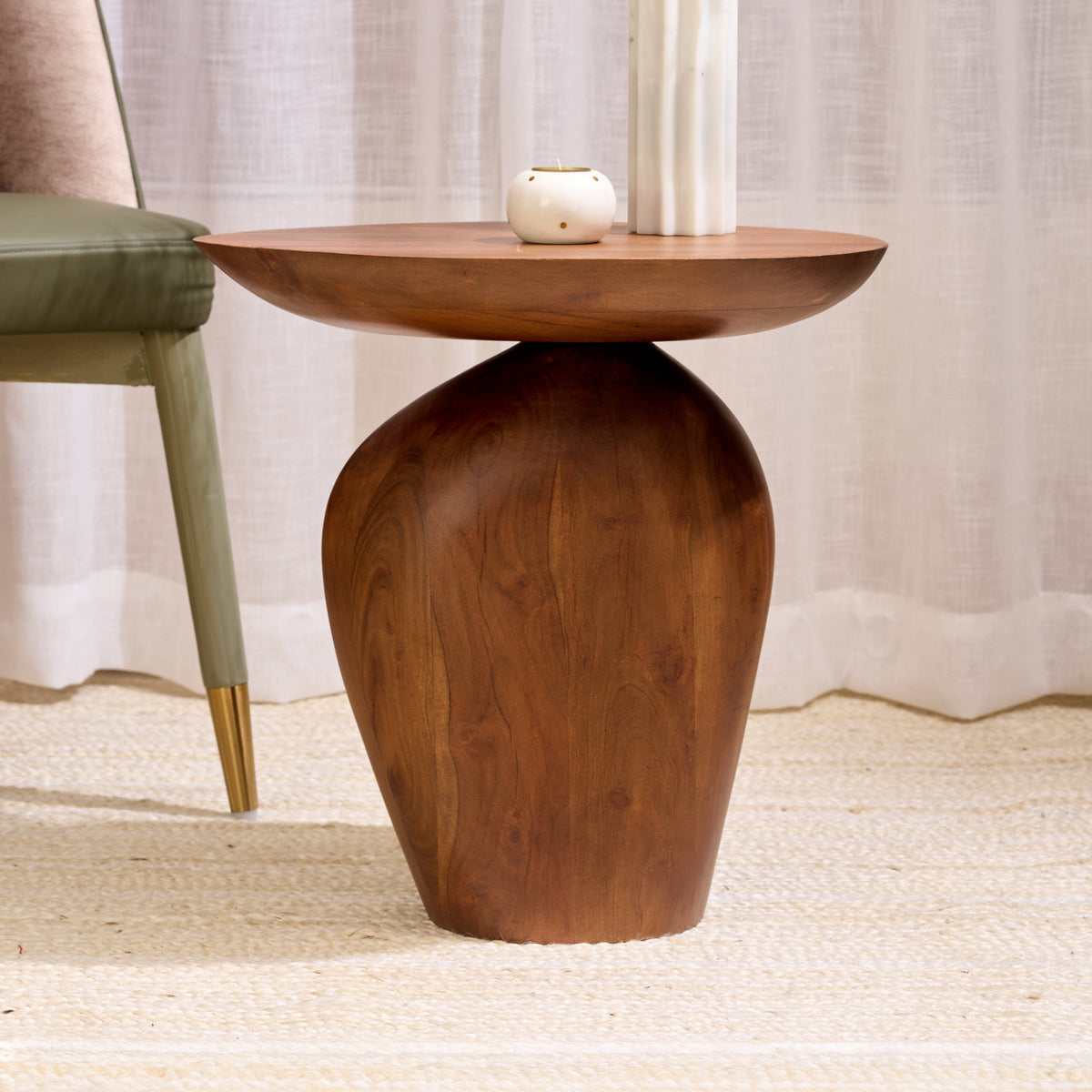 Curvy Wooden Side Table