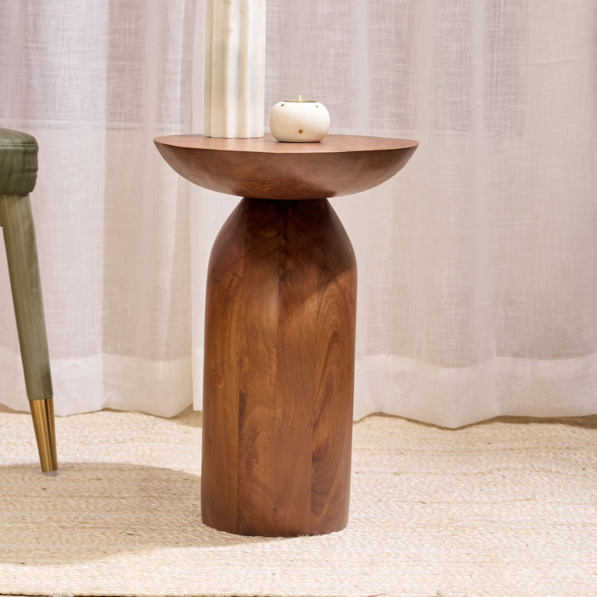 Curvy Wooden Side Table