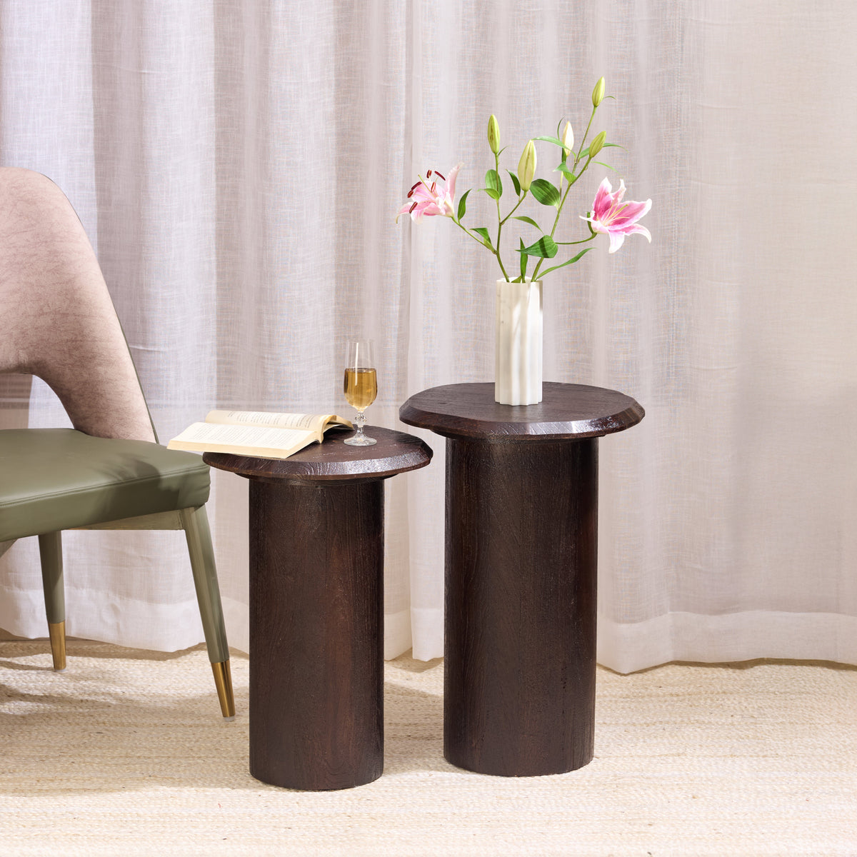 Medium Raw Wood Table - Brown