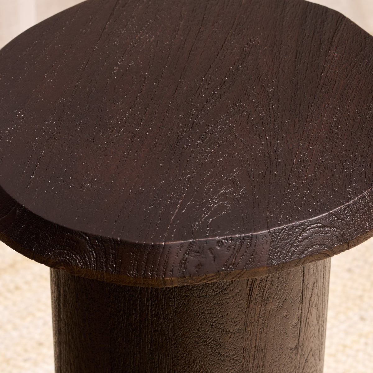 Tall Raw Wood Table - Brown