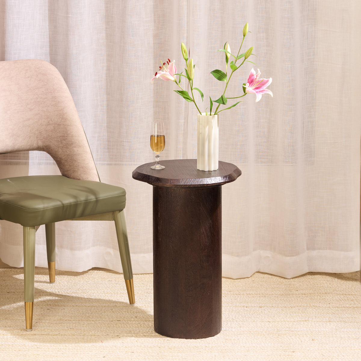 Medium Raw Wood Table - Brown