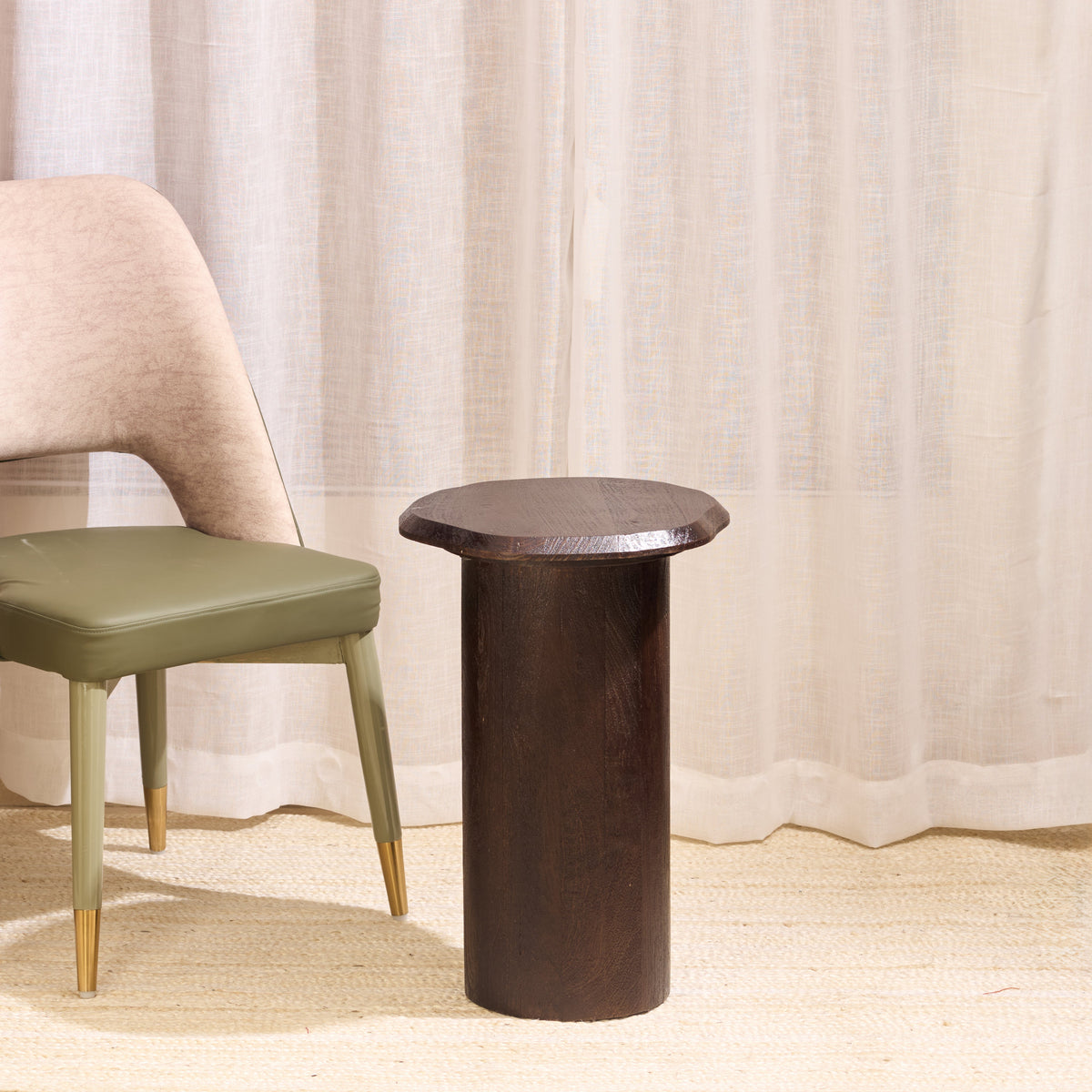 Medium Raw Wood Table - Brown