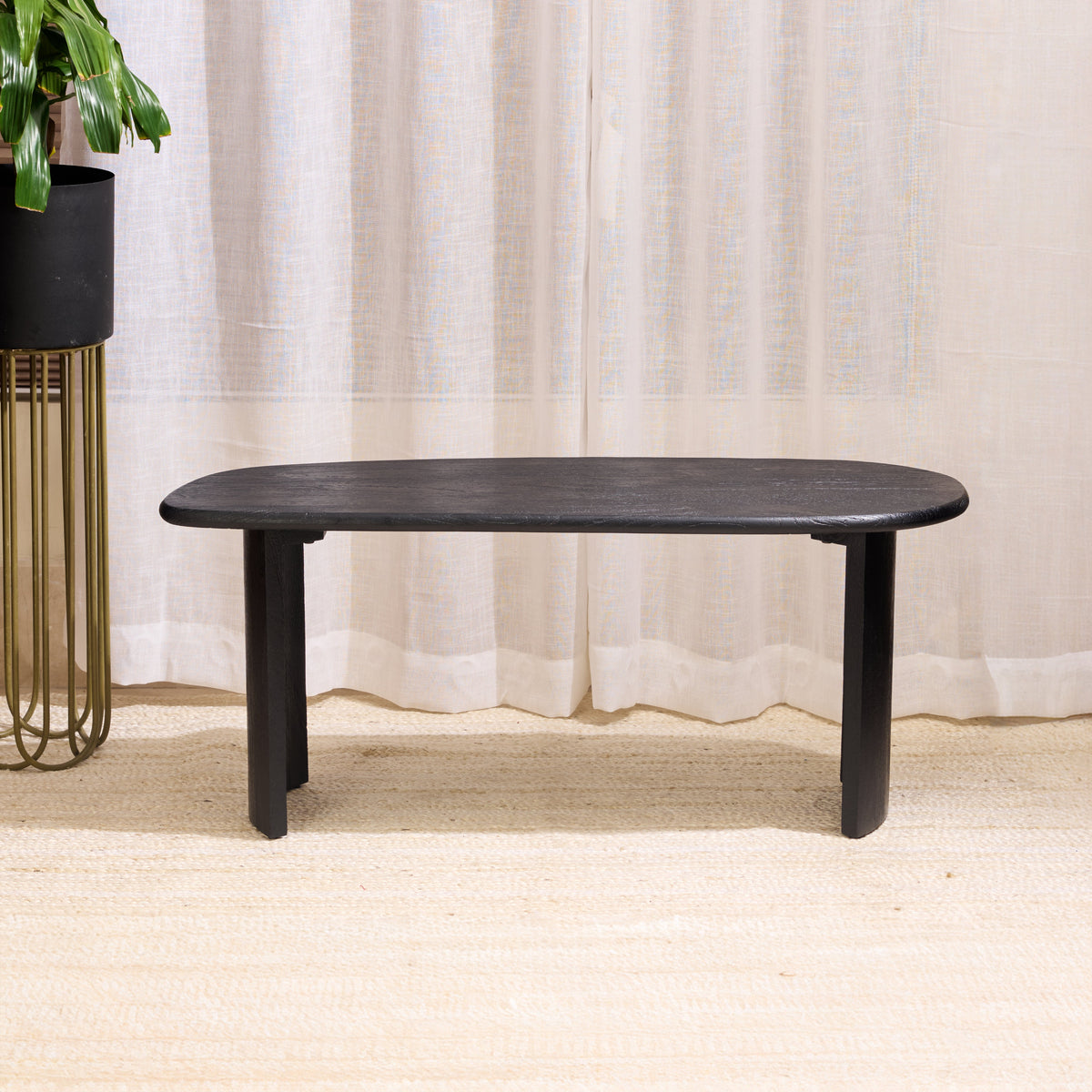 Black Ozzy Wooden Bench/Centre Table