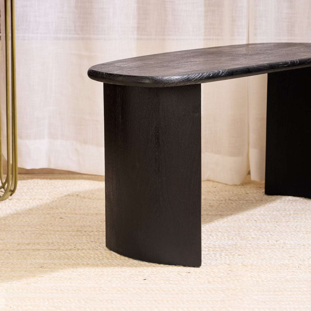 Black Ozzy Wooden Bench/Centre Table