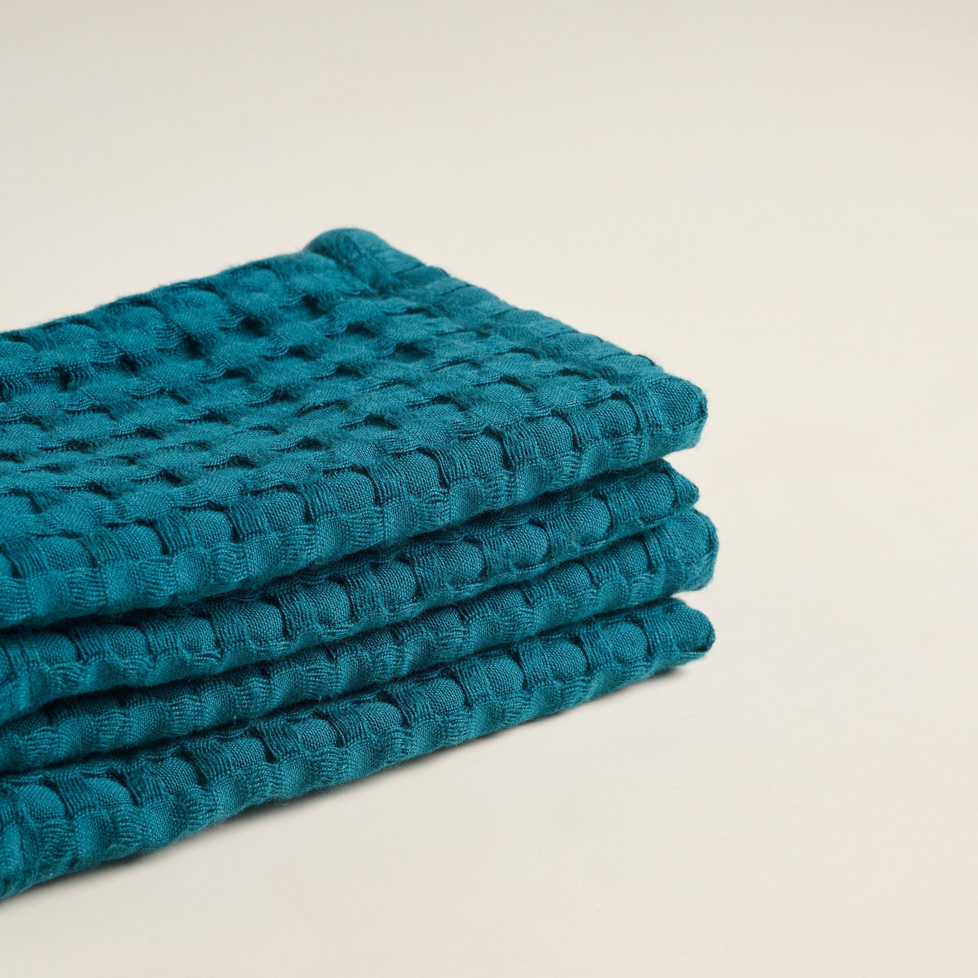 Teal | Cotton Bamboo | Waffle | Face Towel