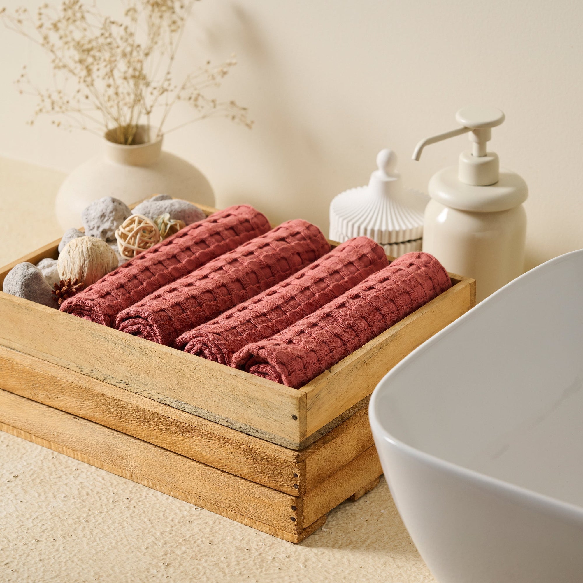 Terracota | Cotton Bamboo | Waffle | Face Towel