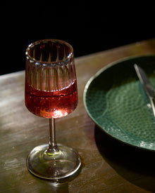 Drifted Line Fluted Wine Glass | 250 ml | Set of 1, 2, 4, 6