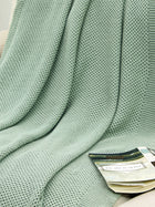 Solid Knitted Throw - Green
