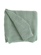 Solid Knitted Throw - Green