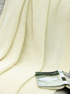 Solid Knitted Throw - White