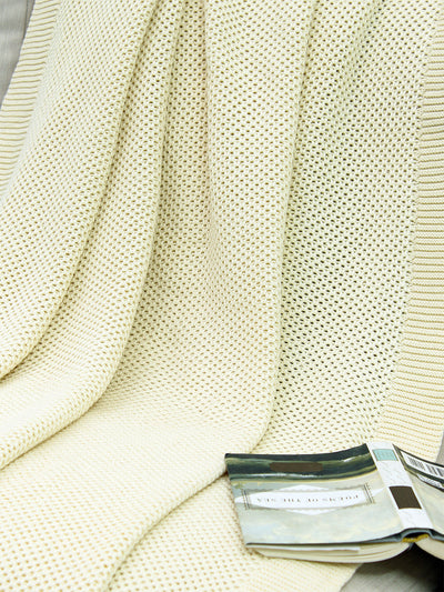 Solid Knitted Throw - White
