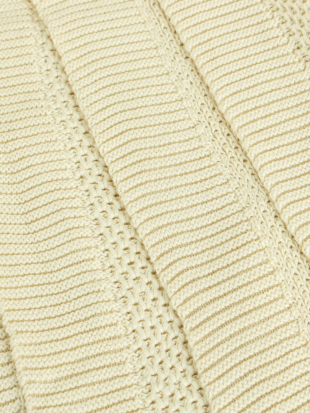 Solid Knitted Throw - White