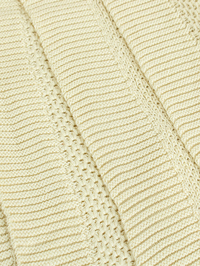 Solid Knitted Throw - White