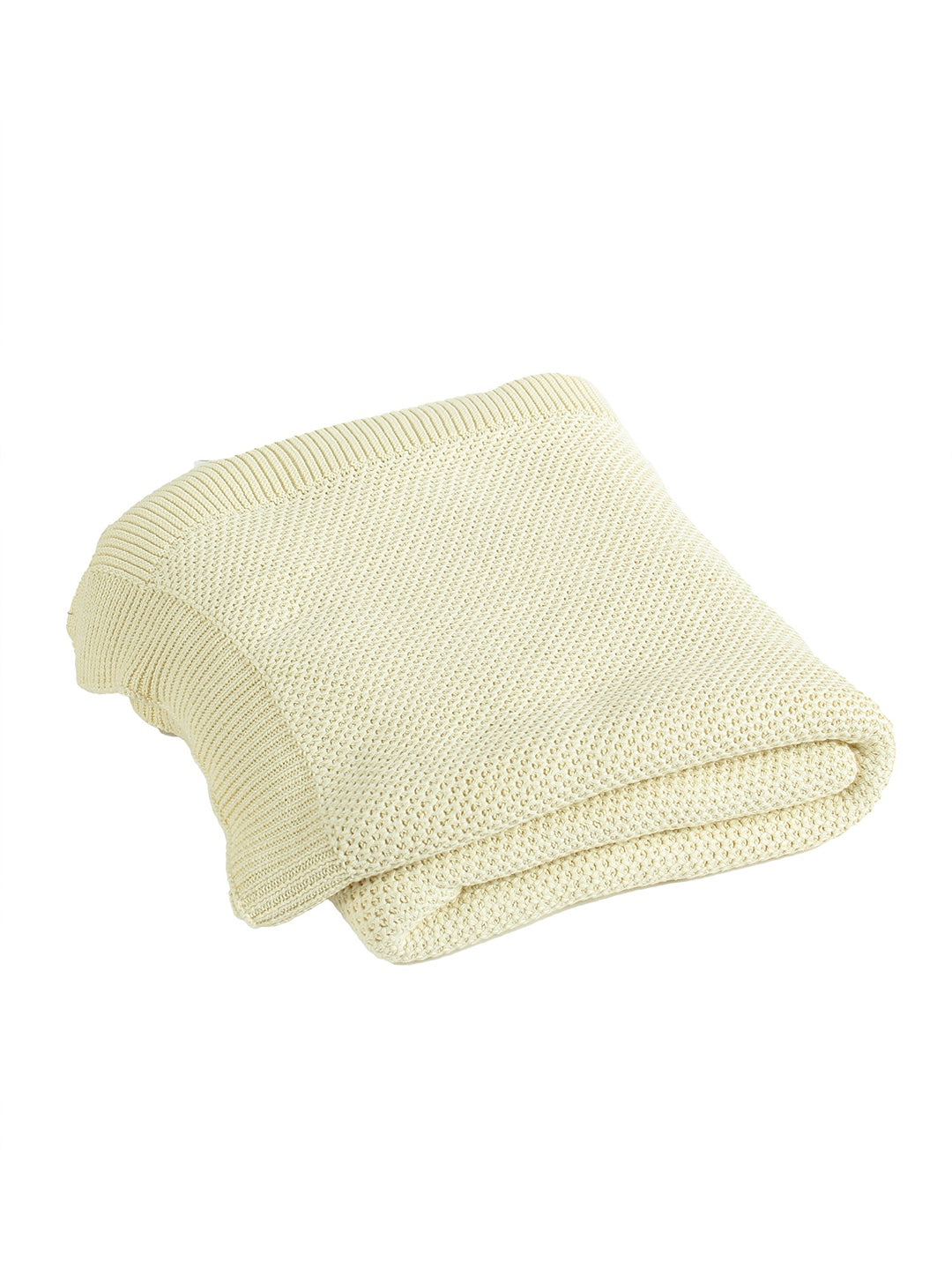 Solid Knitted Throw - White