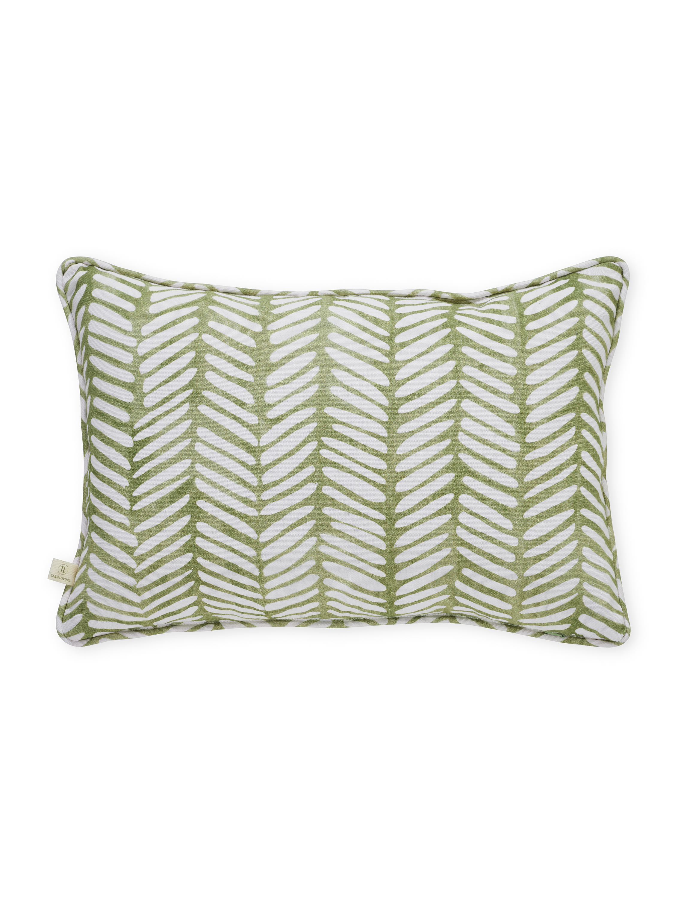 Ayna Linear Leaf Blue Cushion Cover